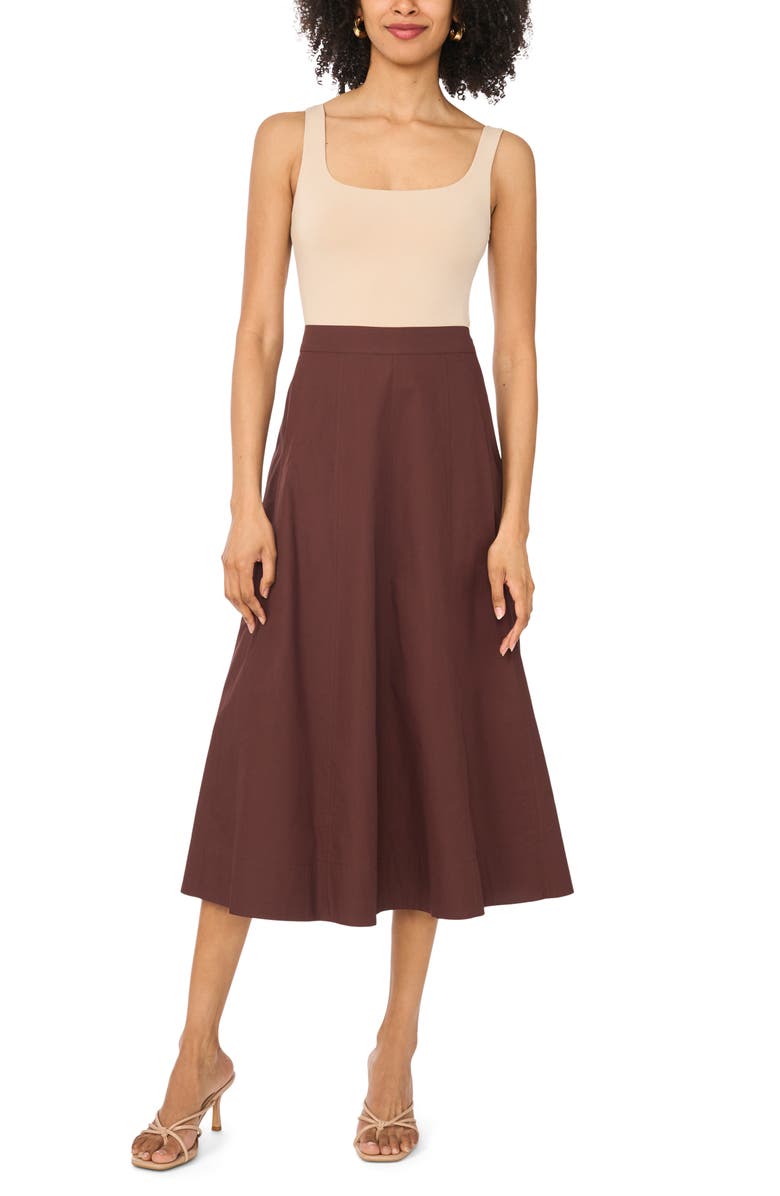 1.STATE Yoke Seam Midi Skirt, Alternate, color, Cappuccino