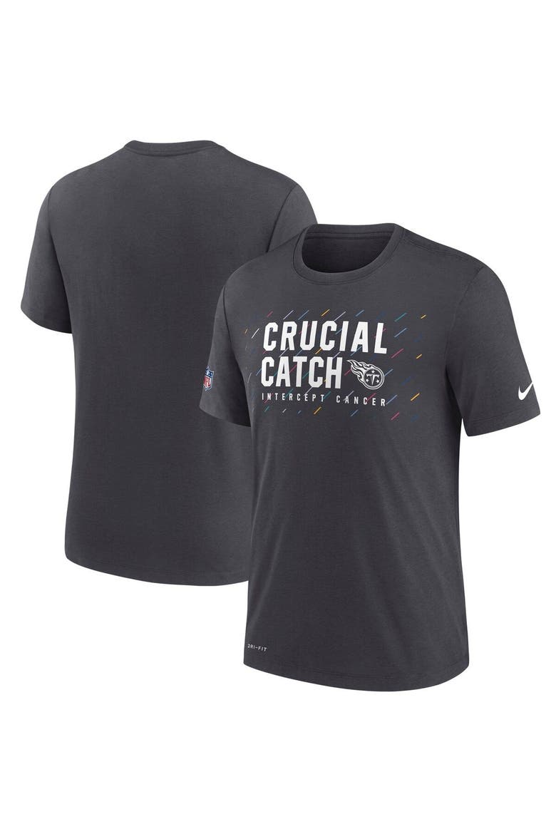Men's Nike Charcoal Tennessee Titans 2021 NFL Crucial Catch Performance T-Shirt, Main, color, Charcoal