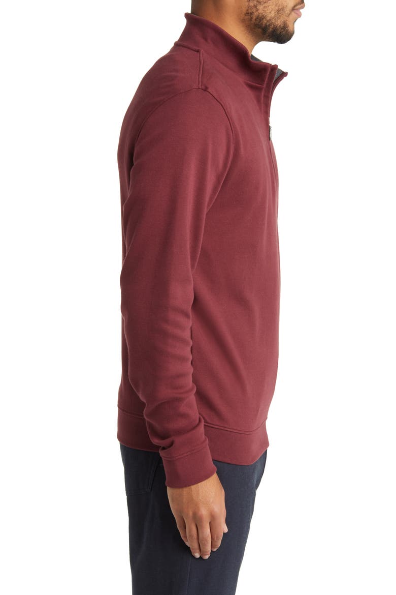 Pima Cotton Interlock Quarter Zip Pullover, Alternate, color, BURGUNDY
