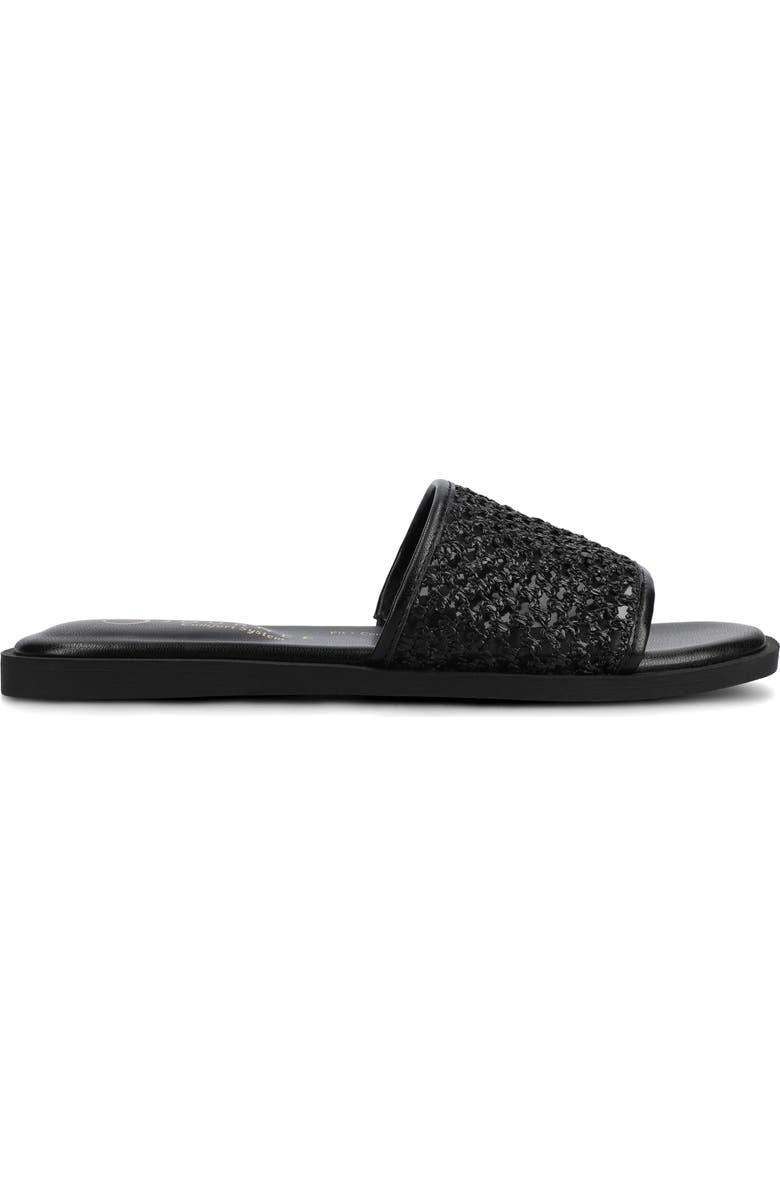 Journee Collection Prisilla Slide Sandal, Alternate, color, Black Open Raffia