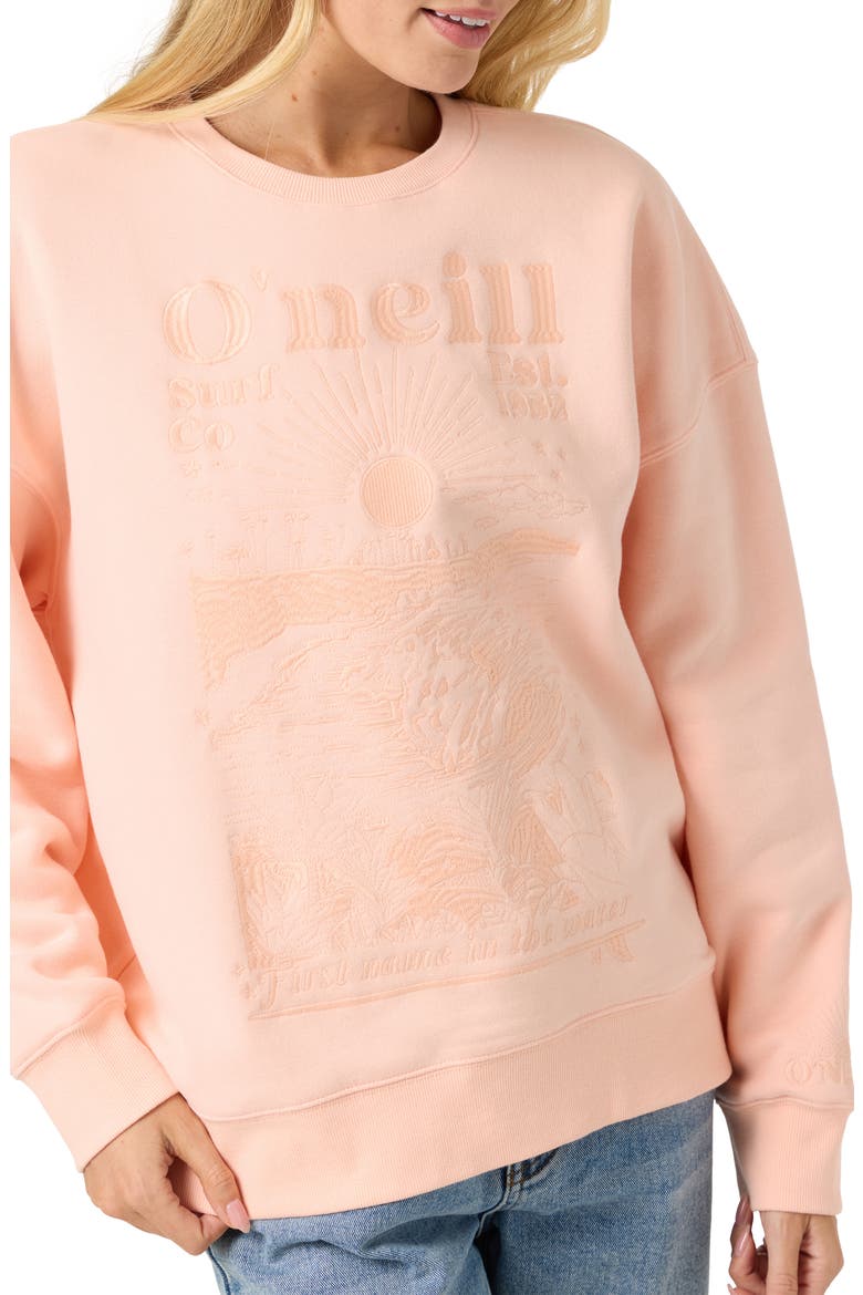 Chore Break Oversized Graphic Sweatshirt, Alternate, color, PEACH LIGHT