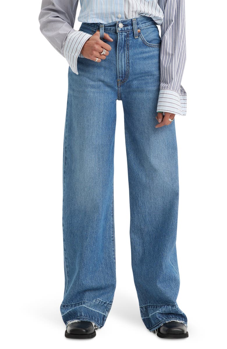 Levi's<sup>®</sup> Ribcage Release Hem High Waist Wide Leg Jeans, Main, color,