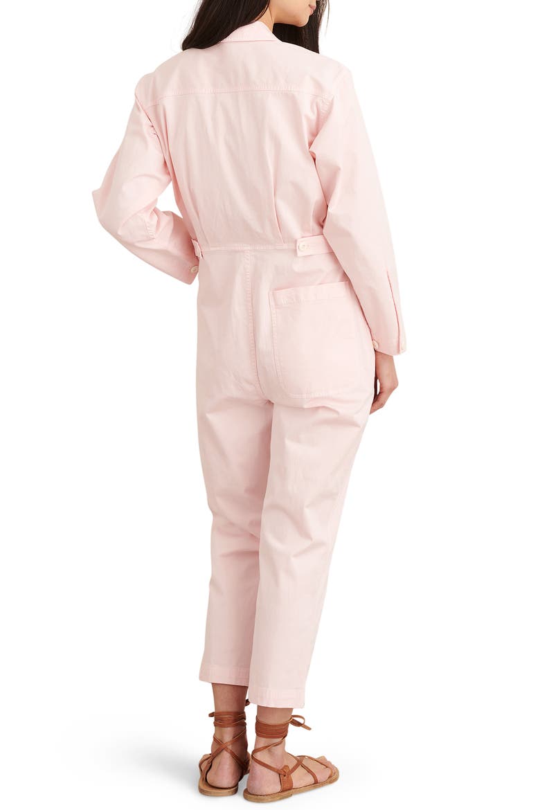 Stretch Cotton Jumpsuit, Alternate, color, SEA SHELL PINK