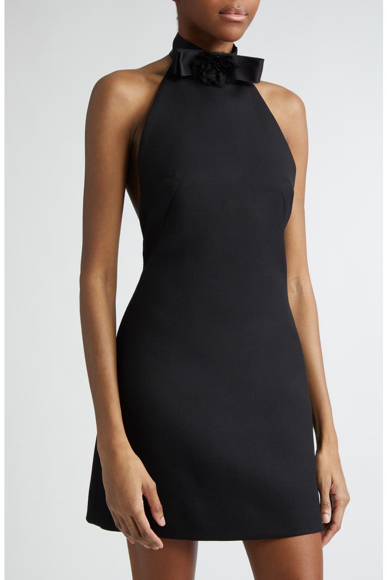 Halter Neck Wool Minidress, Alternate, color, NERO