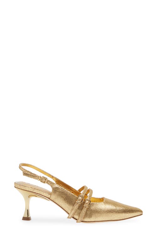 Kaanas Kaia Double Strap Slingback Pump In Gold