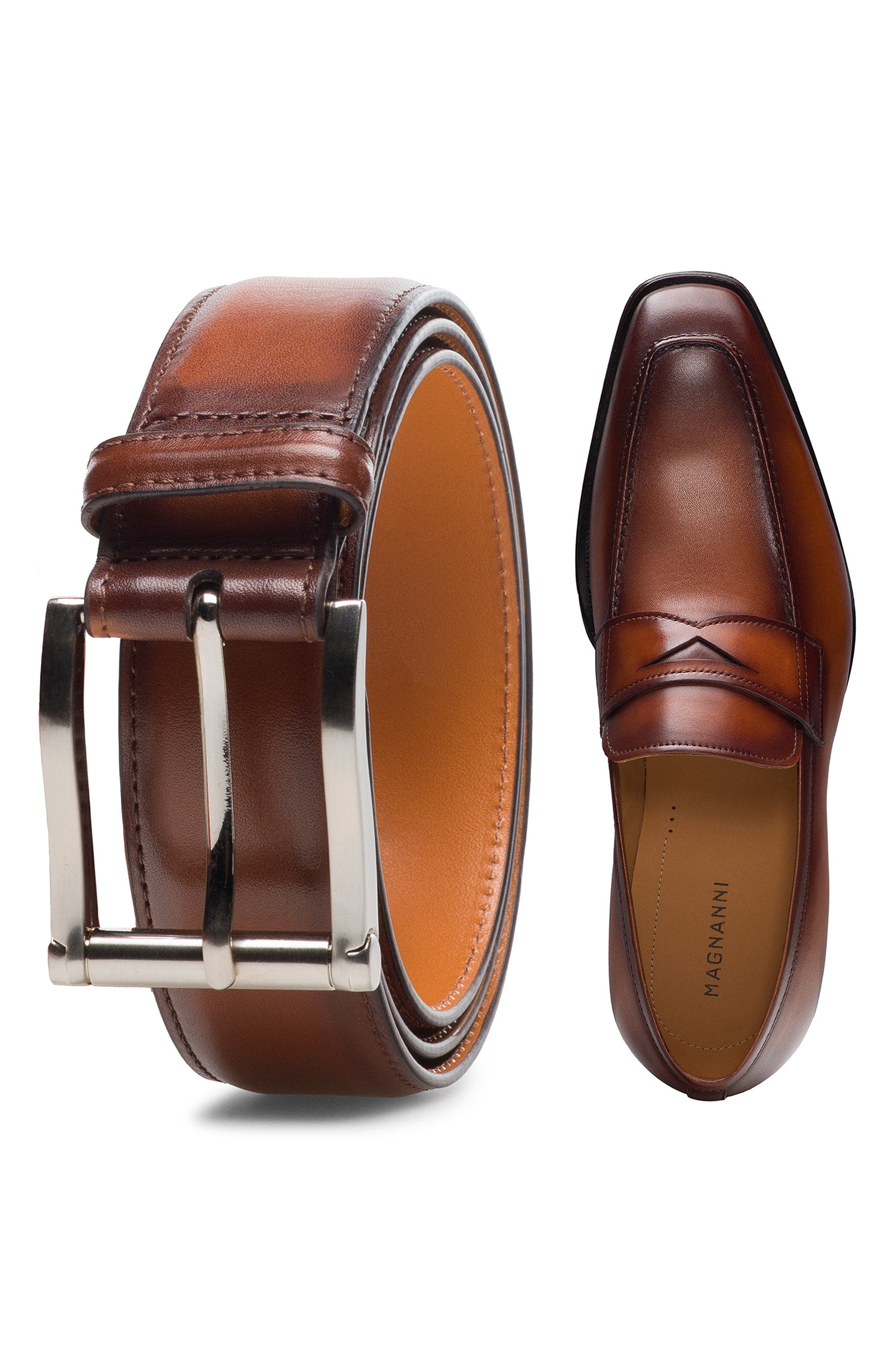 Magnanni Maine Water Resistant Loafer, Alternate, color, Cognac