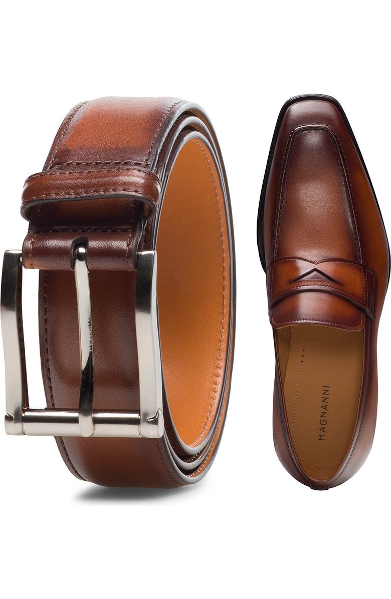 Magnanni Maine Water Resistant Loafer, Alternate, color, Cognac