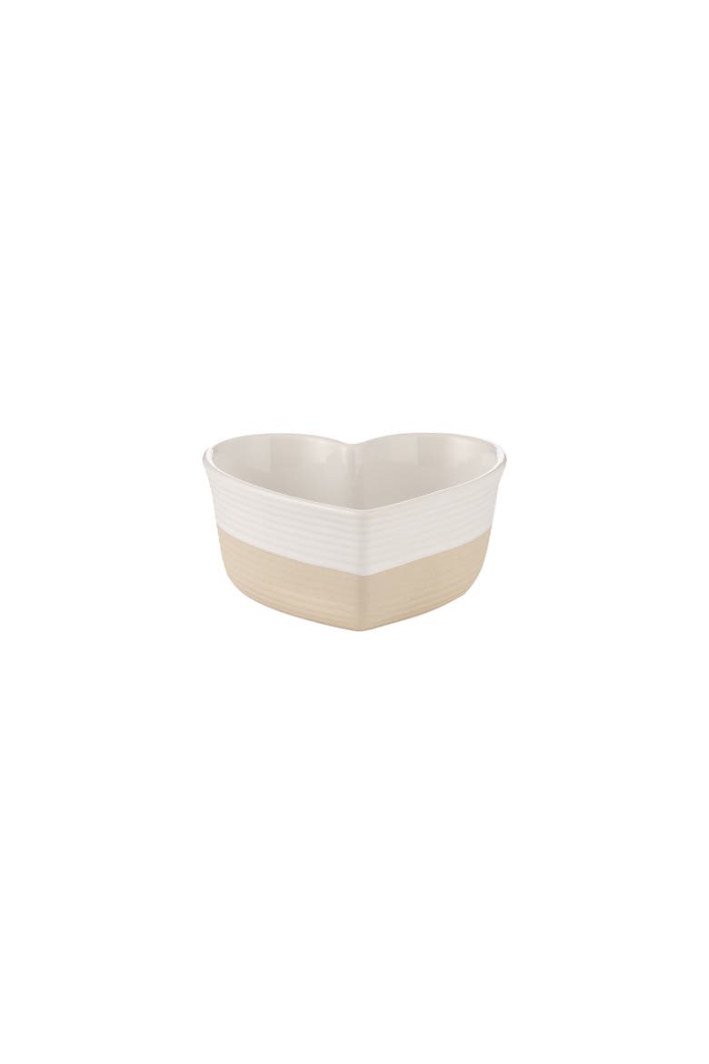 Rustic Charm Heart Baking Dish, 5.5" 375ml Mini Stoneware Oven Dish, Main, color, Beige