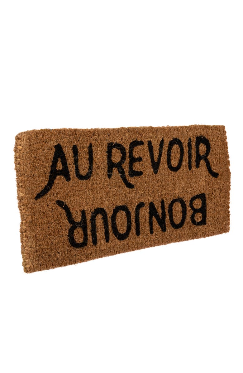 Storied Home "Bonjour/Au Revoir" Rectangle Coir Doormat, Main, color, Natural