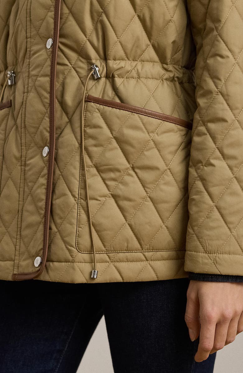 Lauren Ralph Lauren Logo Patch Quilted Coat, Alternate, color,