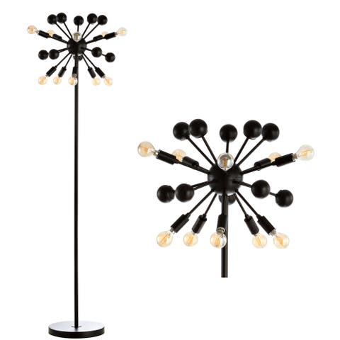 Orbit 10-Light 63" Modern Sputnik Metal LED Floor Lamp, Black