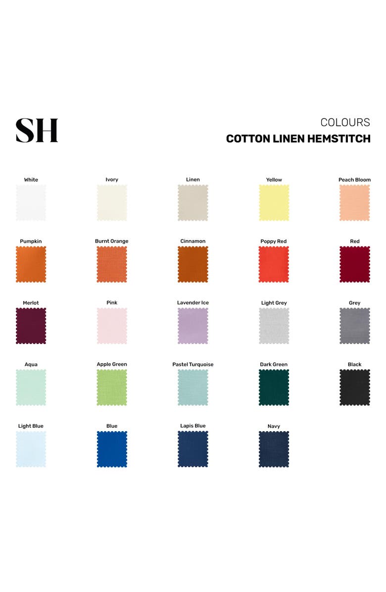 Solino Home Cotton Linen Hemstitch Placemats, 14" x 19" Inch, Alternate, color, Black