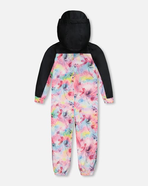 DEUX PAR DEUX DEUX PAR DEUX LITTLE GIRL'S PRINTED MID-SEASON ONE-PIECE OUTERWEAR BUTTERFLIES ON MULTICOLORED AND B 