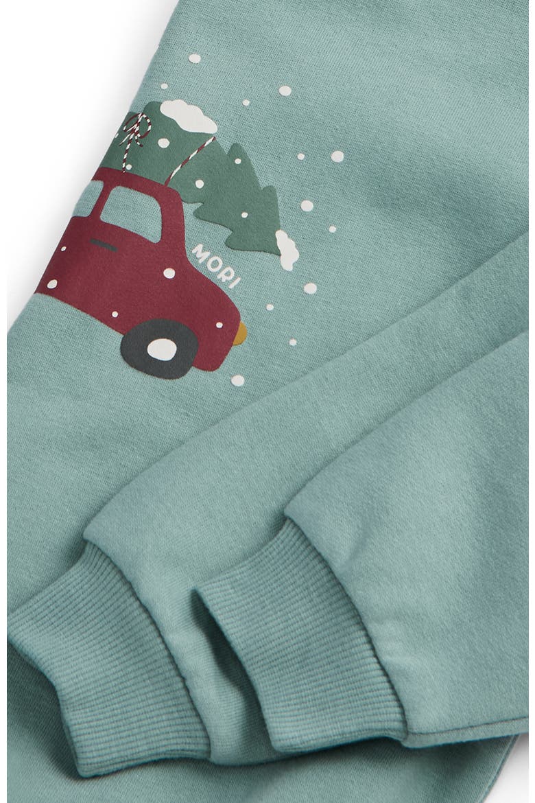 Snowy Car Sweatshirt, Alternate, color, Frosted Mint