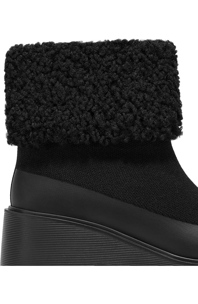 VIVAIA Faux Fur Platform Chunky Wedge Boots, Alternate, color, Black