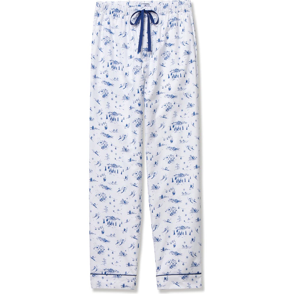 Petite Plume Après Ski Brushed Cotton Twill Pajama Pants In Multi