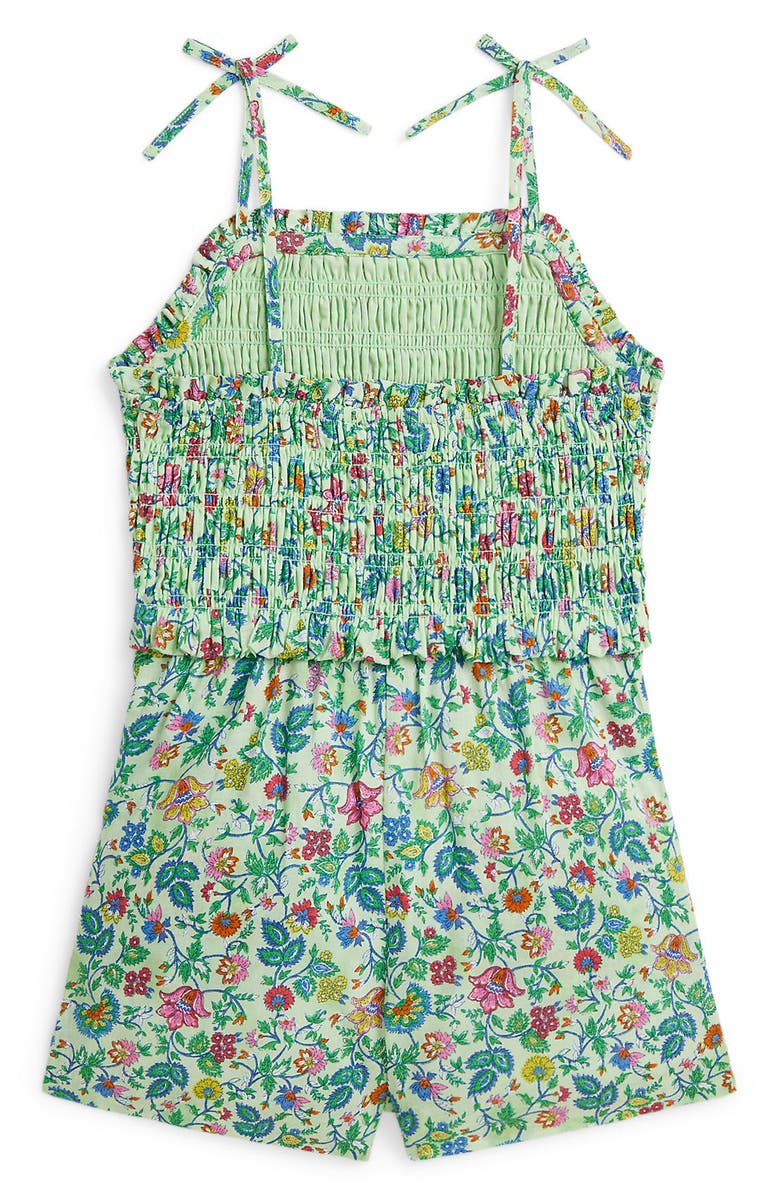 Ralph Lauren Kids' Floral Smocked Romper, Alternate, color, Botanical Woodblock