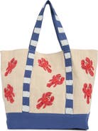 Collection XIIX Lobster Beaded Canvas Tote