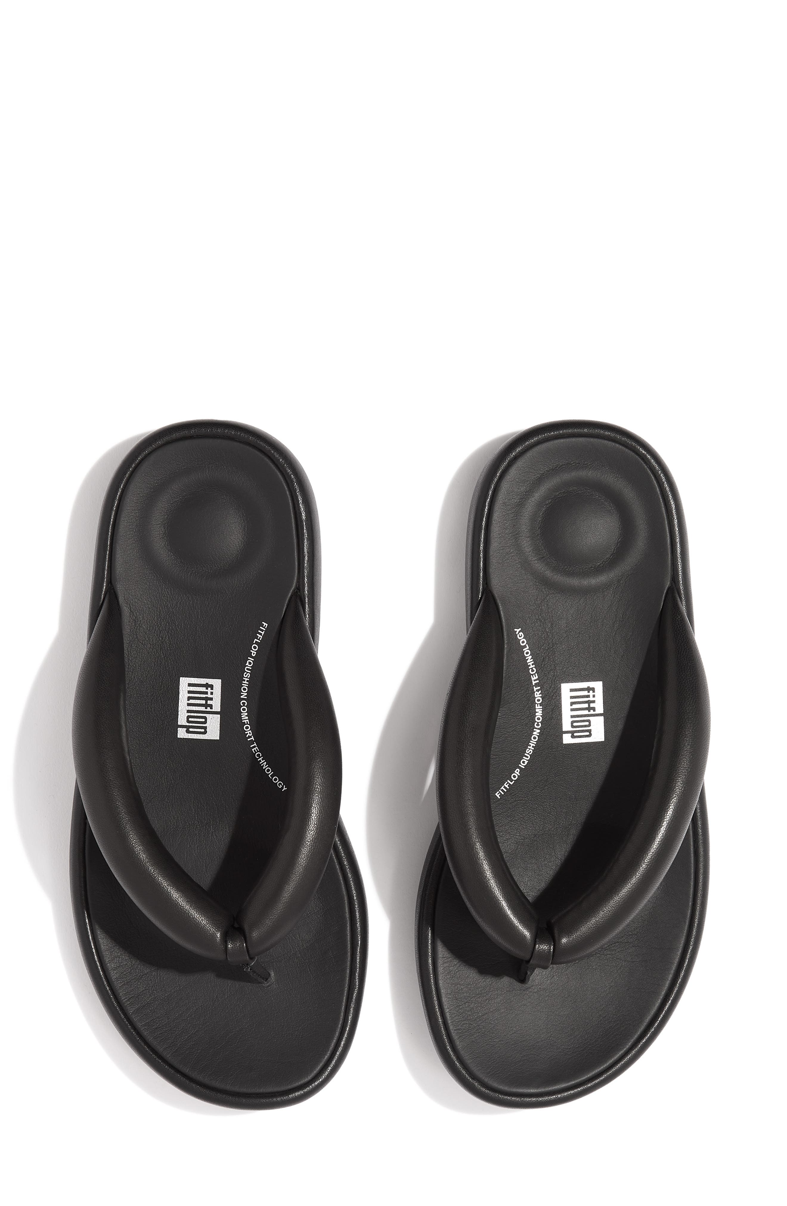 FitFlop iQushion D-Luxe Flip Flop, Alternate, color, Black