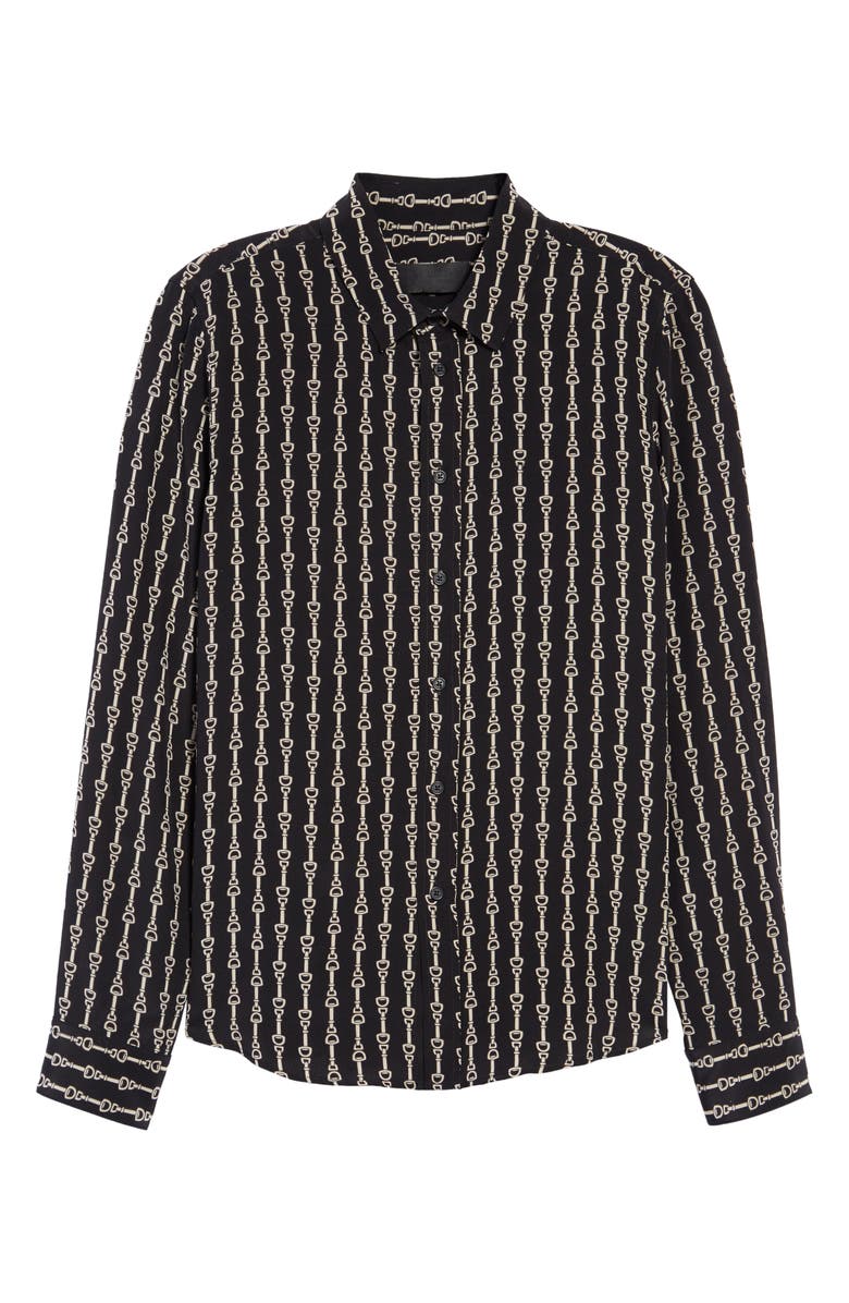 Nili Lotan Gaia Slim Fit Silk Blend Shirt, Alternate, color, 