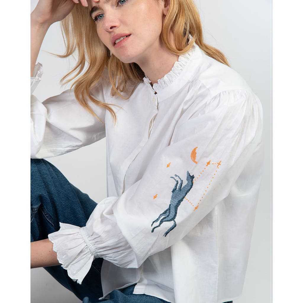 Cape Cove Clover Equestrian Blouse In White