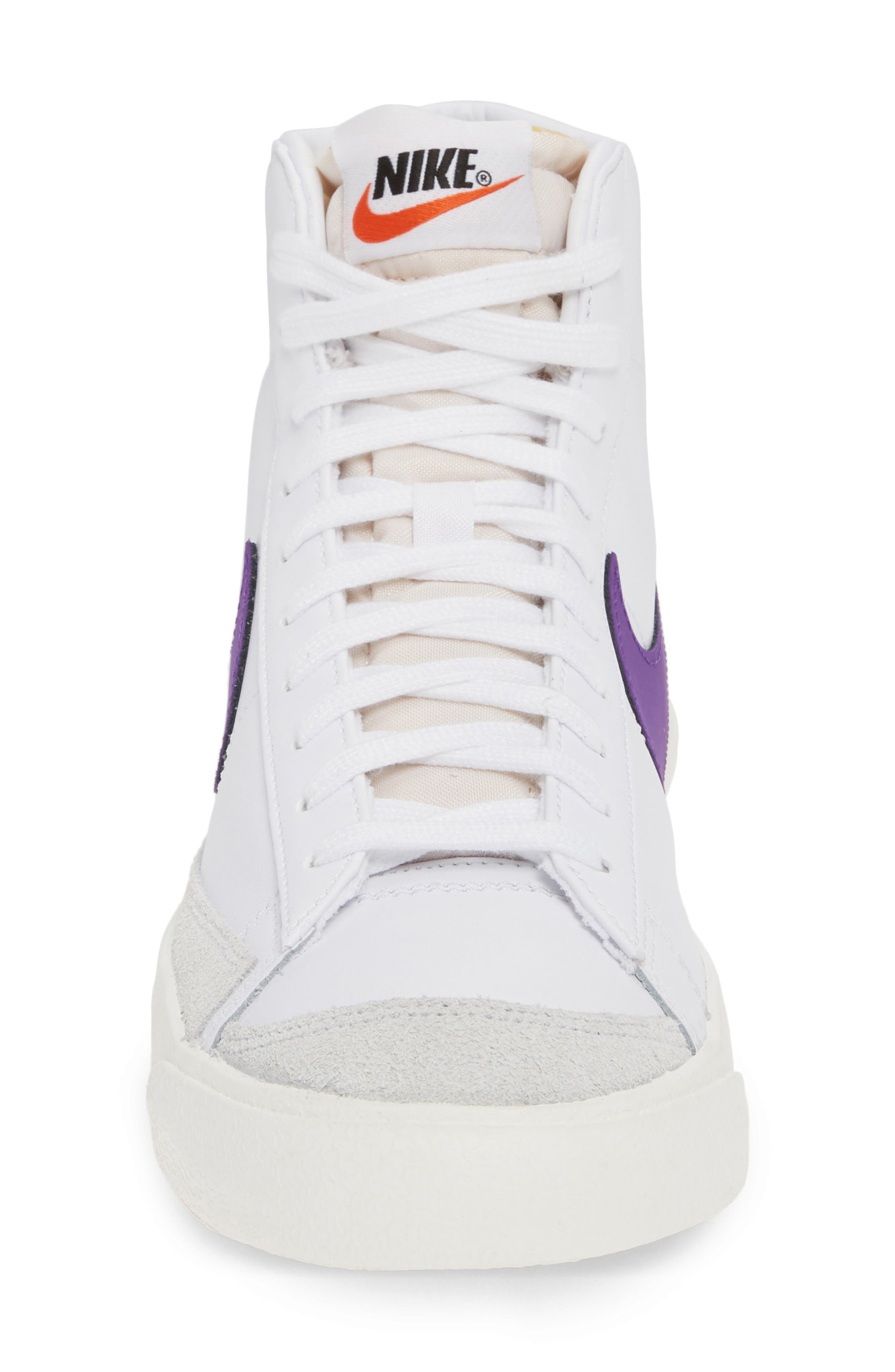 BLAZER MID 77 VNTG, Alternate, color, WHITE/ VOLTAGE PURPLE/ SAIL