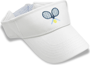 Bits & Bows Tennis Rackets Twill Velco Visor