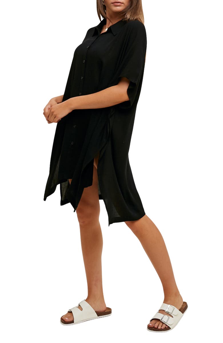 WISHLIST Dolman Sleeve Maxi Shirt, Alternate, color, Black