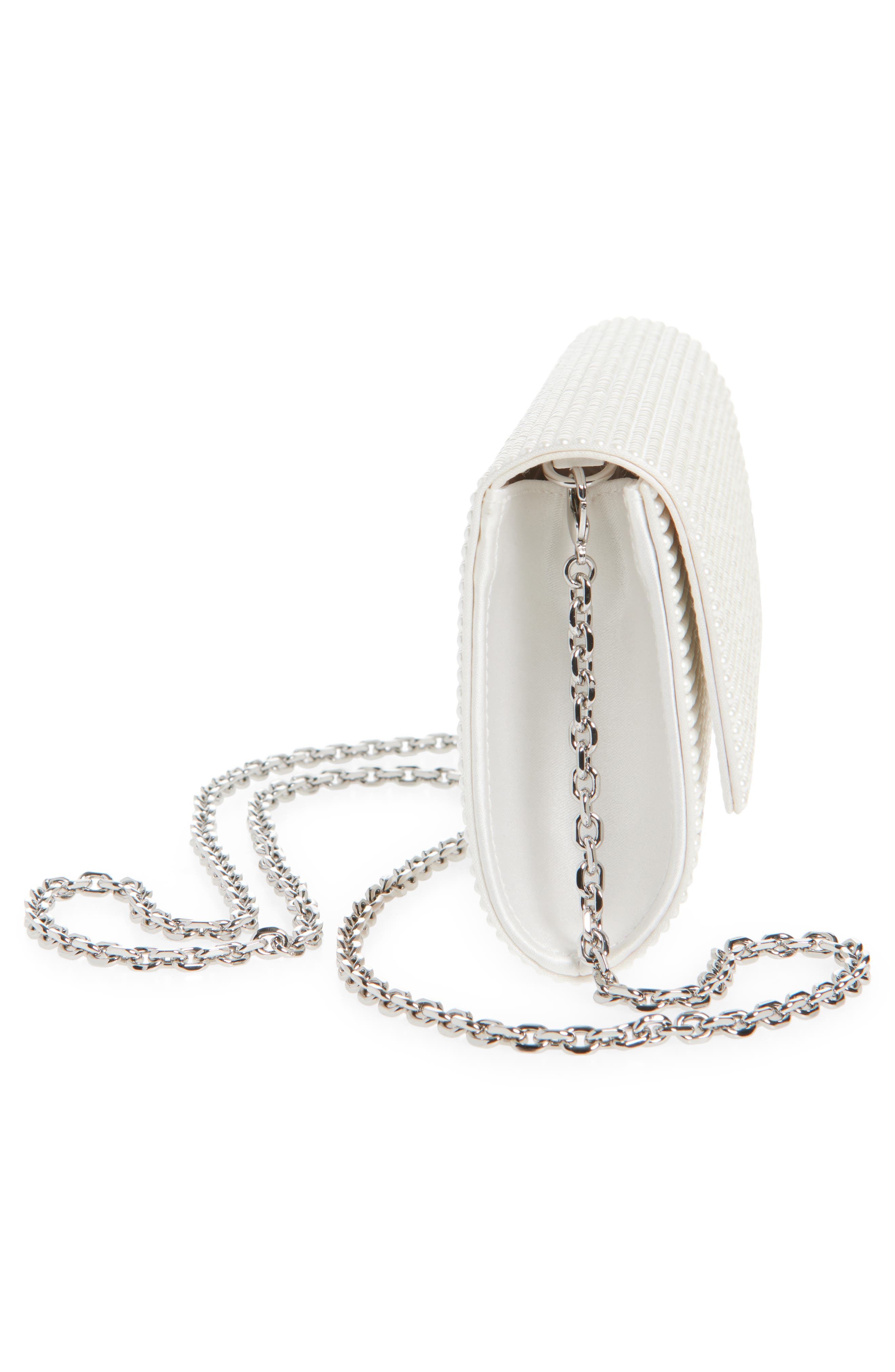 JUDITH LEIBER COUTURE Perry Faux Pearl Embellished Clutch, Alternate, color, Silver Pearls