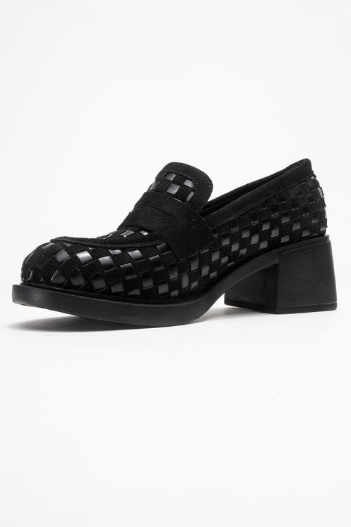 Prologue Shoes Marlon Woven Block Heel Loafer In Multi