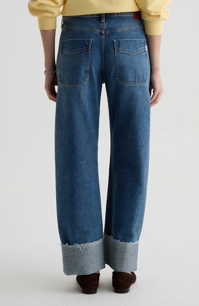 AG Mercer Cuffed Raw Hem High Waist Barrel Jeans, Alternate, color, 11 Years Enrich