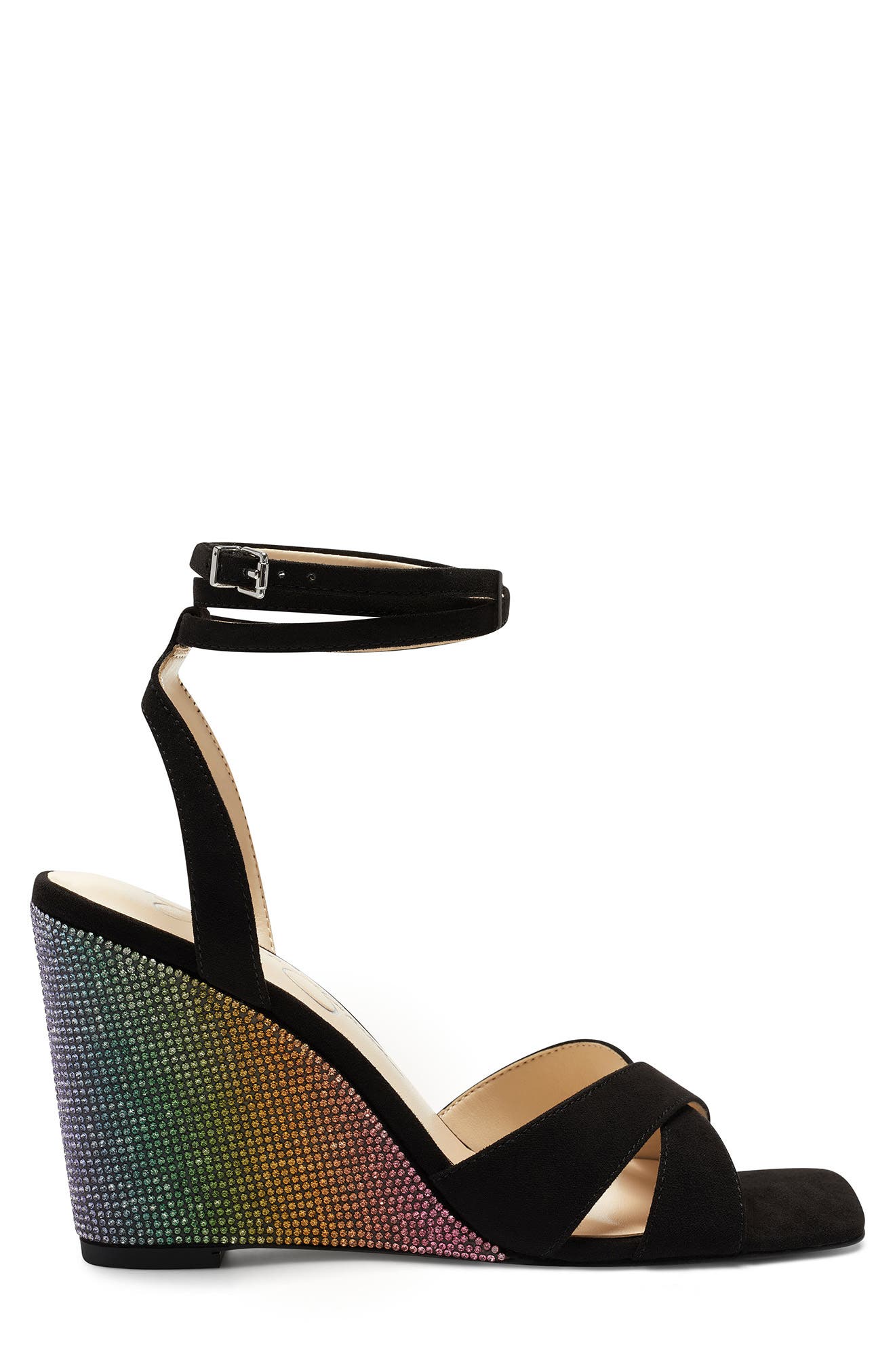 Arlisa Wedge Sandal, Alternate, color, BLACK