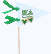 Color Shout Kappa Delta Heart Stud Enamel Earrings on Sorority Pennant Flag