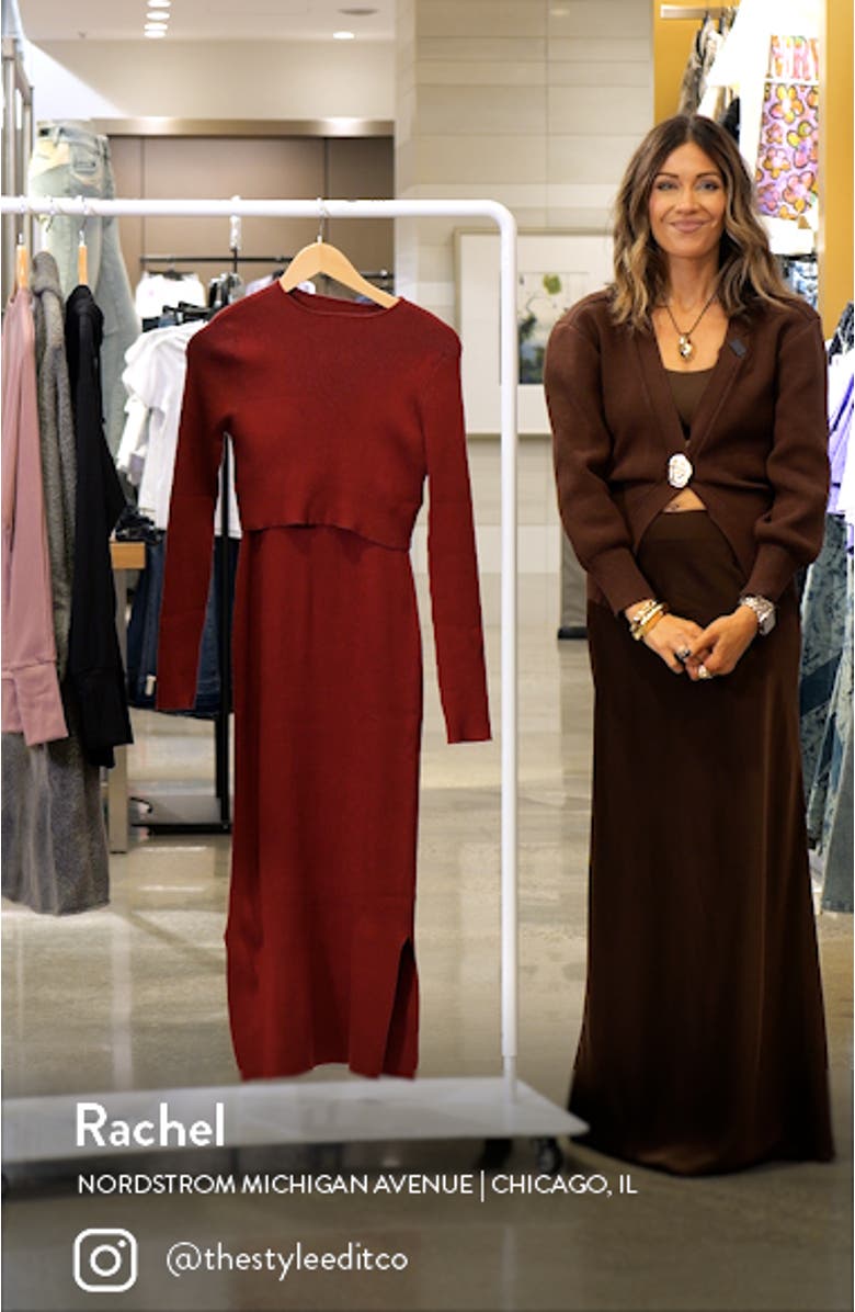 Long Sleeve Nursing/Maternity Rib Two-Piece Sweater Dress, sales video thumbnail