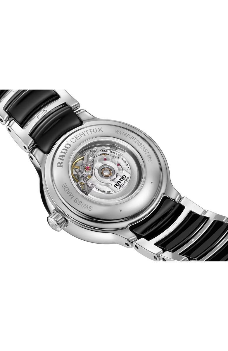 RADO Centrix Diamond Ceramic Bracelet Watch, Alternate, color, Black