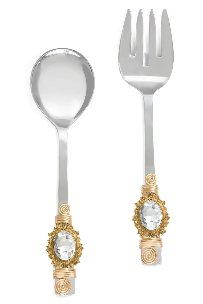 Stella Luna Constellation Embellished 2-Piece Salad Serving Set, Main, color, WHITE