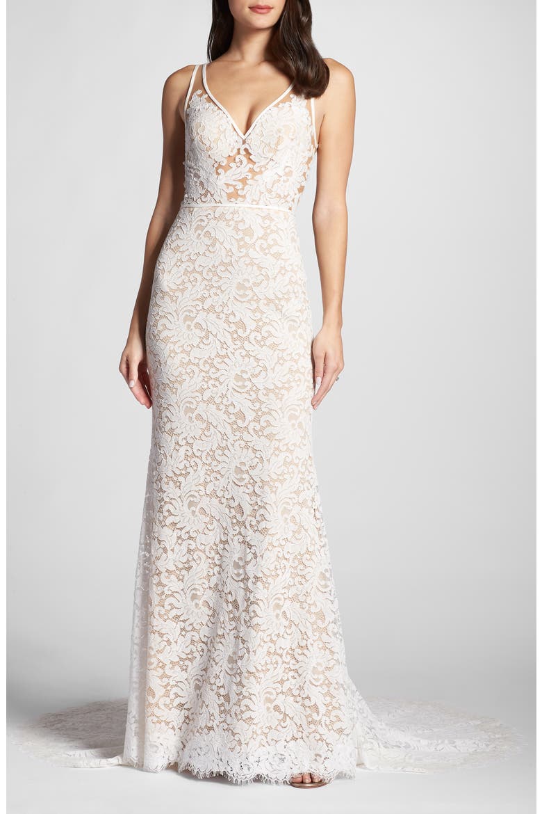 Derica Lace Gown, Main, color, IVORY / NUDE