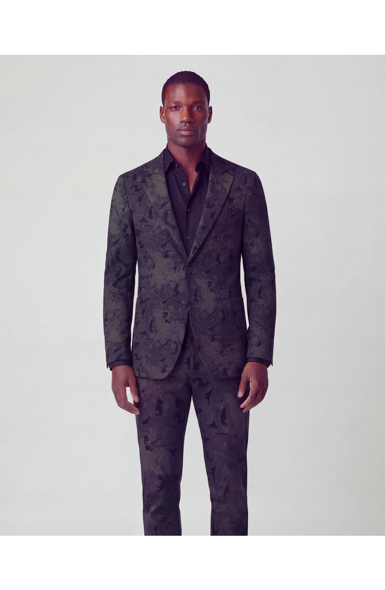 Lords of Harlech Paisley Explosion Mens Tailored Blazer, Main, color, Paisley Explosion Black