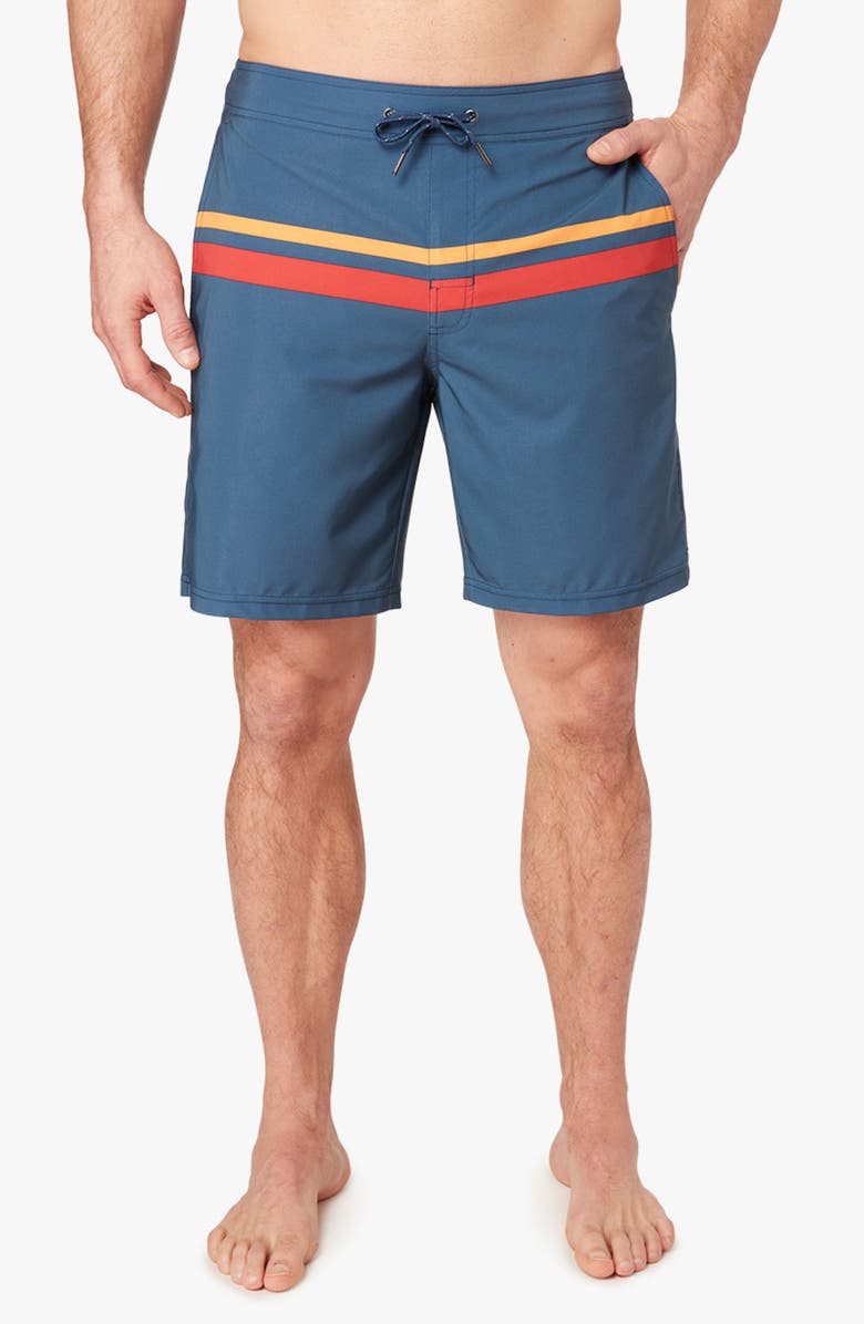 Fair Harbor The Ozone Swim Trunks, Alternate, color, Red Comp Stripe