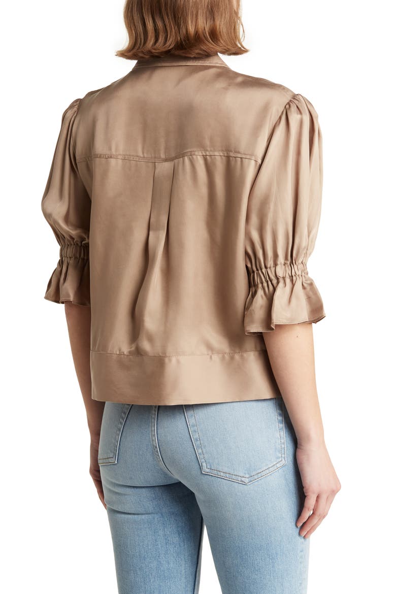 Holly Ruffle Sleeve Jacket, Alternate, color, PEWTER