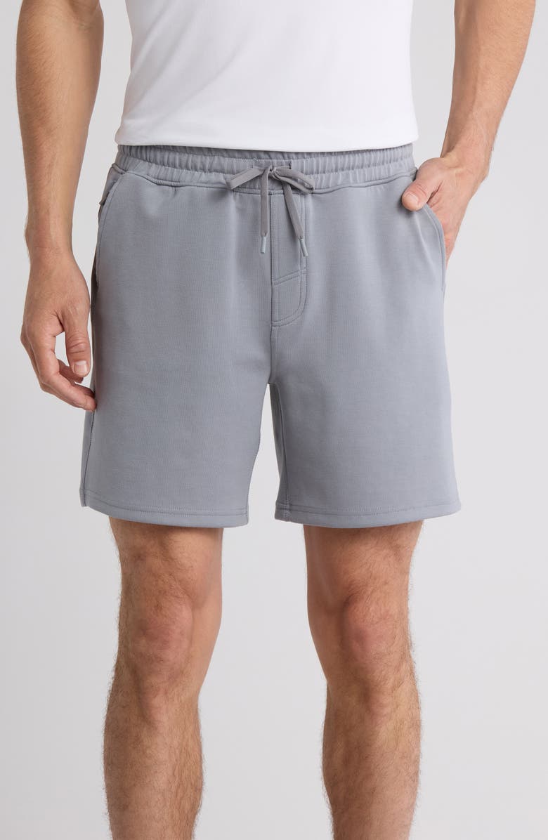 90 DEGREE BY REFLEX All Day Ace Scuba Knit 7-Inch Shorts, Main, color, Weathervane