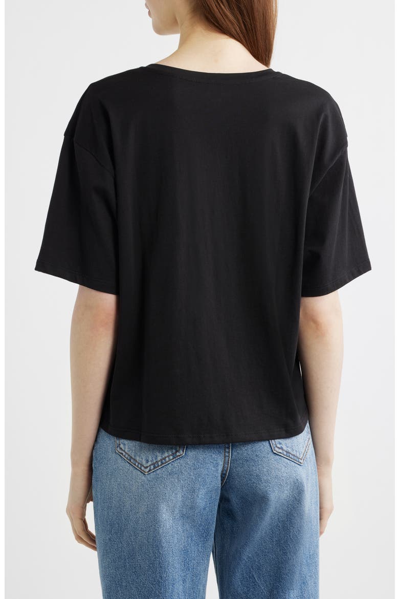 V-Neck Organic Cotton T-Shirt, Alternate, color, BLACK