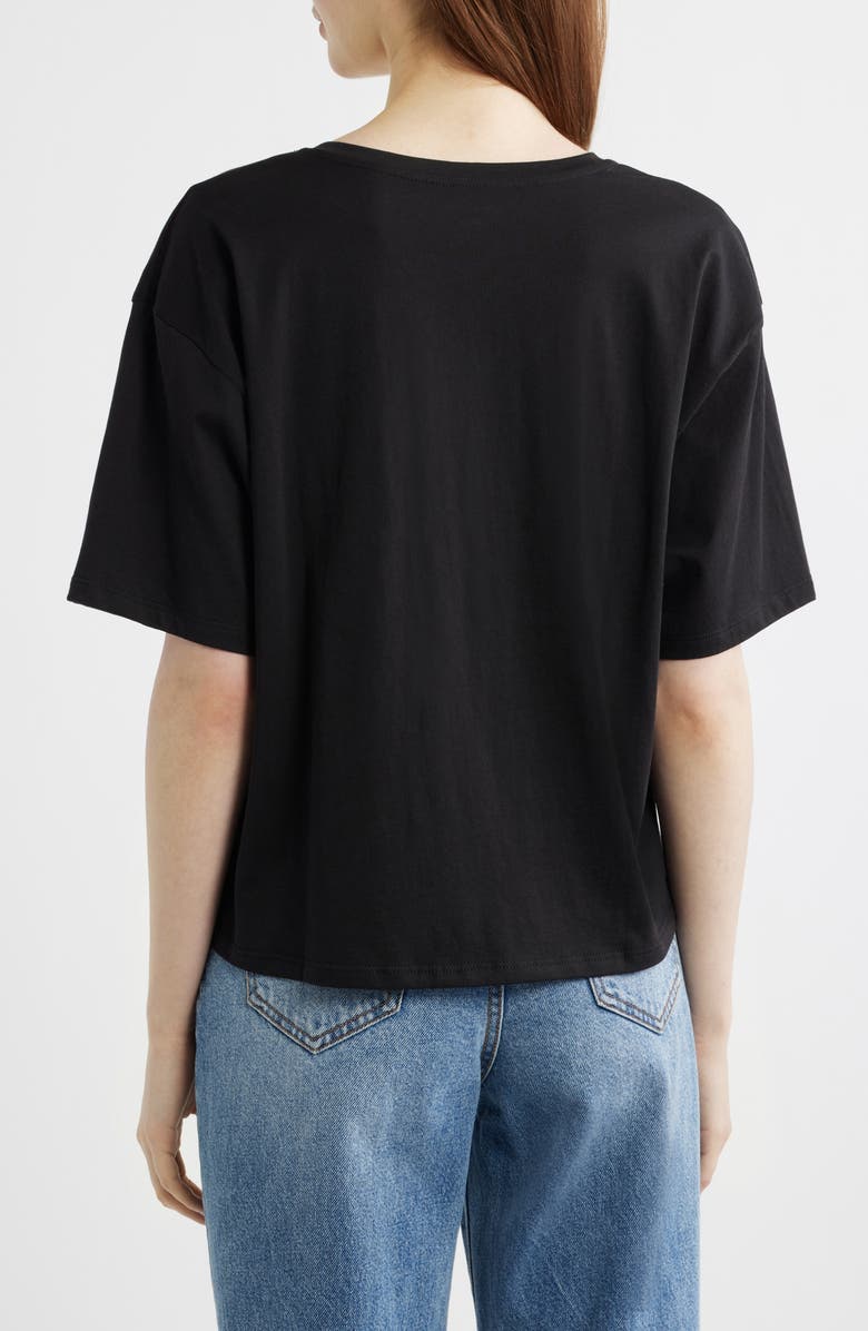 Eileen Fisher V-Neck Organic Cotton T-Shirt, Alternate, color, Black