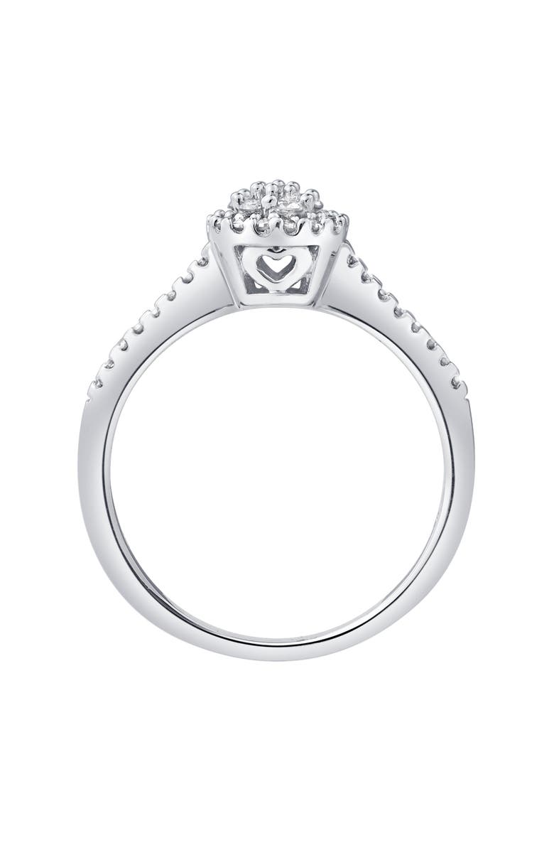 LuvMyJewelry Nuvienne 0.30 Cts Natural Diamond Halo Cluster 14K Gold Ring, Alternate, color, 14K White Gold