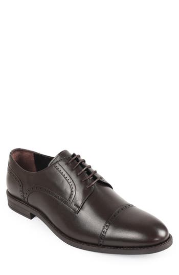 Macnola Kansas Brogue Cap Toe Derby In Brown
