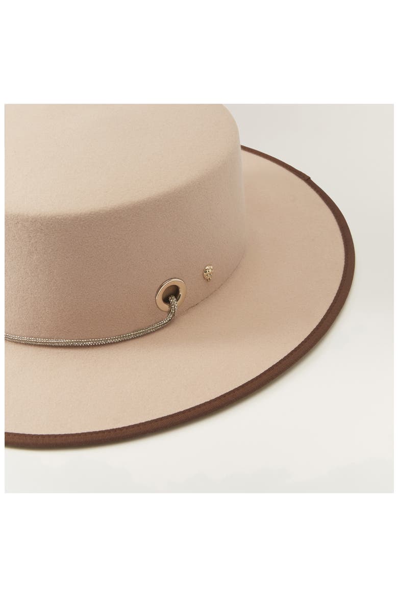 Nasia Wool Boater Hat, Alternate, color, ECRU/ ALMOND SPARKLE