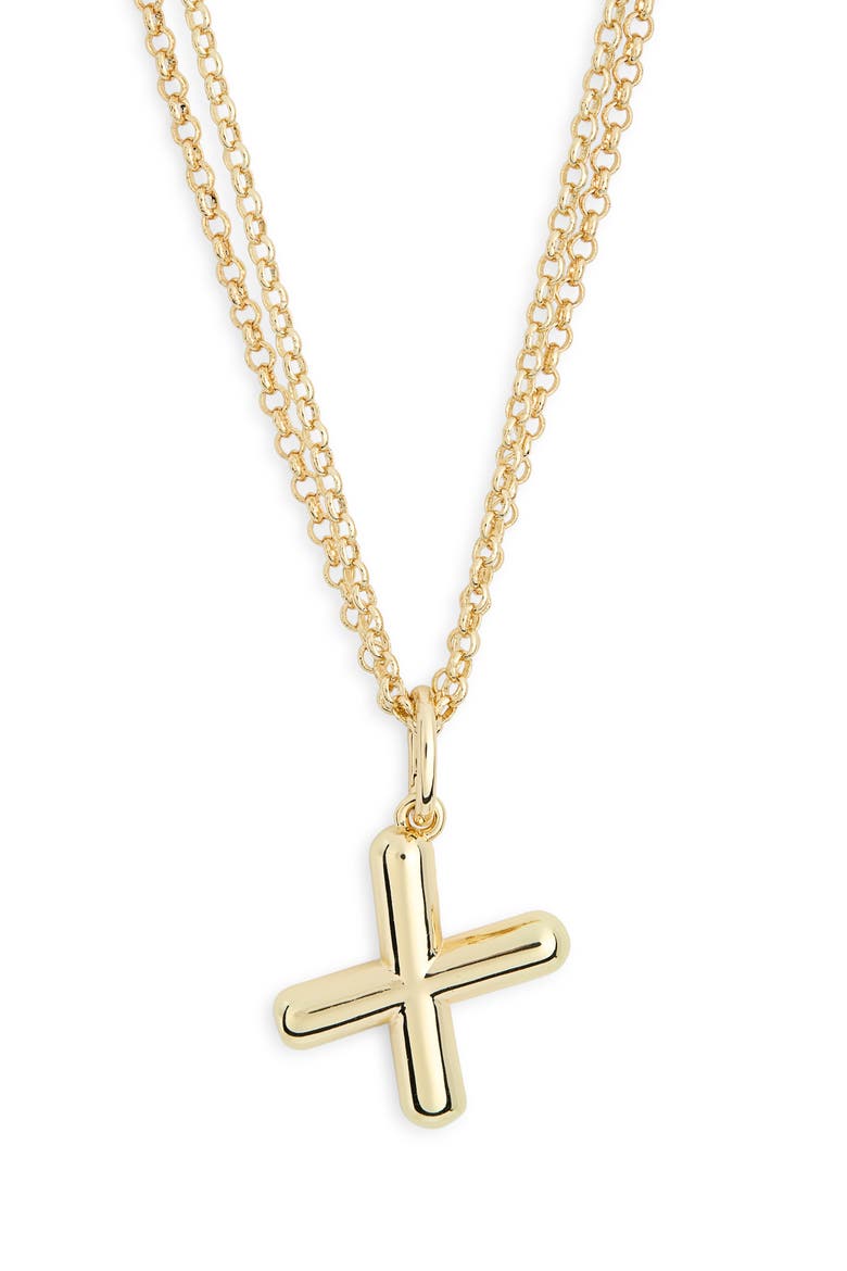 Lowercase Initial Bubble Pendant Necklace, Alternate, color, X- GOLD