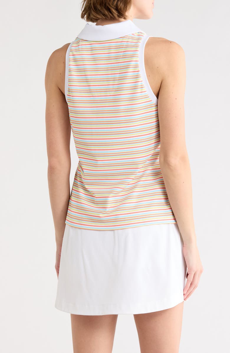 ORIGINAL PENGUIN GOLF Stripe Sleeveless Golf Knit Polo, Alternate, color, Bright White