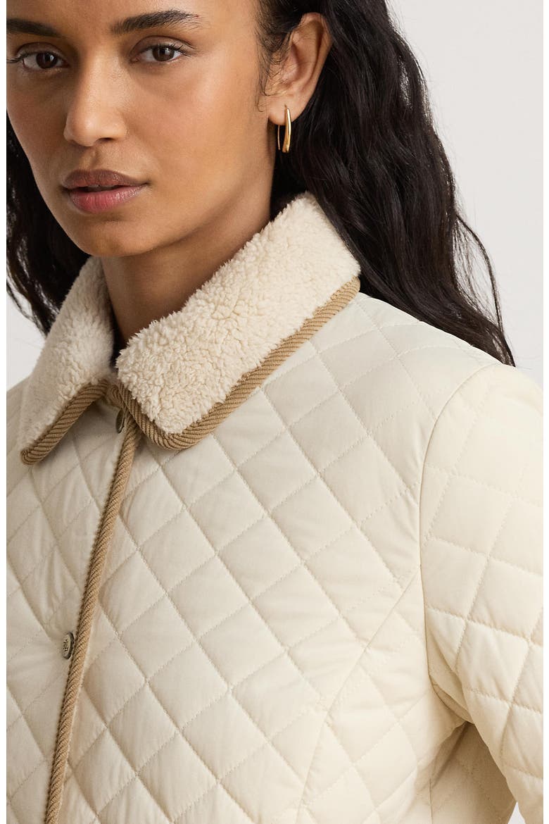 Icon Quilted Blazer with Corduroy Trim, Alternate, color, MODA CREAM