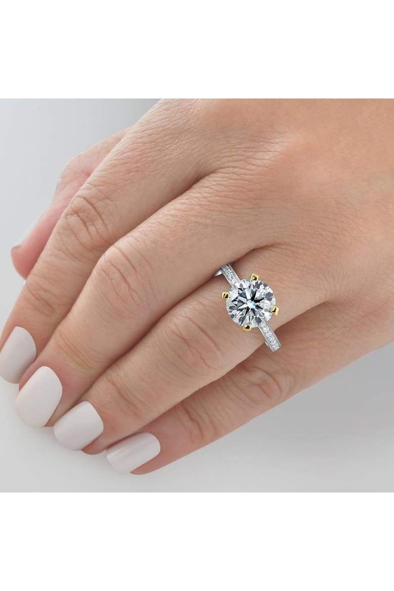 Certified 3 1/4Ct Lab Grown Diamond Engagement Ring in 14k Gold, Alternate, color, 10k White Gold